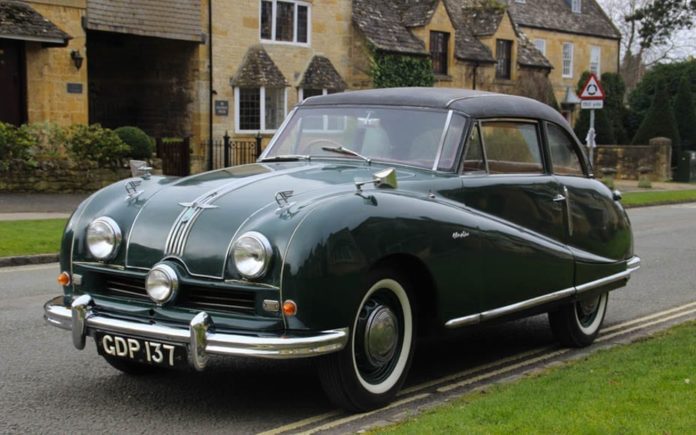 An Economical Plate – 1952 Austin A90 Atlantic saloon – To be auctioned at the Classic Car Auctions, Practical Classics Car & Restoration Show sale at The National Exhibition Centre in Birmingham on 1st April 2017 – Estimate of £8,500 to £10,500 ($10,300 to $12,800, €9,700 to €12,000 or درهم 38,000 to درهم 46,900)