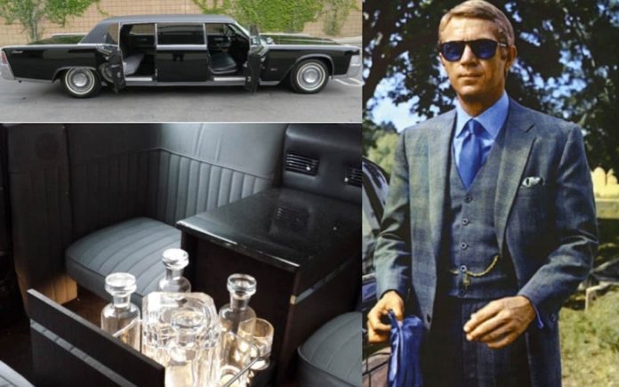 A Cool Limo – Ex-Steve McQueen 1965 Lincoln Continental limousine by Lehmann-Peterson to be sold at auction on 24th June 2017 by RM Sothebys – Guide of £77,000 to £116,000 ($100,000 to $150,000 €89,000 to €133,000 or درهم367,000 to درهم551,000).