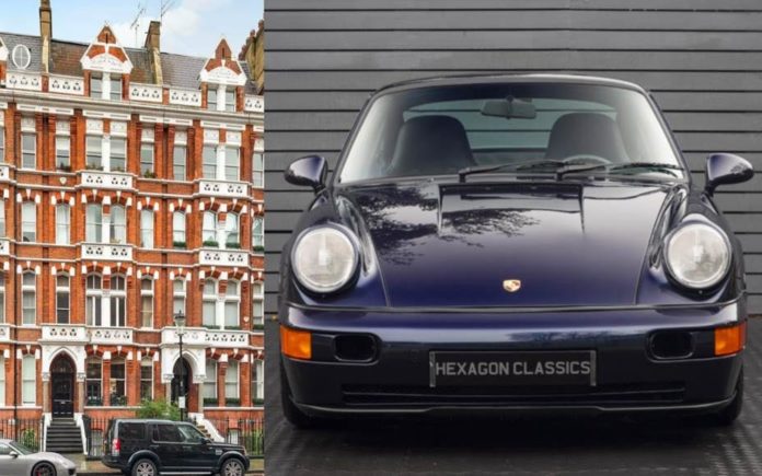 A Porsche or a Pad? – One bedroom, first floor flat in Cadogan Gardens, Chelsea, London, SW3 for sale for just £175,000 through Russell Simpson. Alternatively Hexagon Classics have a 1992 Porsche 911 (964) Carrera RS Lightweight from Hexagon Classics. They have one on offer for £179,995.