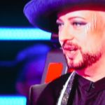 A-scratched-and-bruised-Boy-George-on-The-Voice-on-Sunday-20th-March-2016