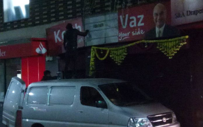 Picture of the Week – Vanishing Vaz – Keith Vaz MP sign gets binned – Completing his disgrace, rent boy loving ex-Labour MP Keith Vaz’s ‘On Your Side’ sign is finally removed from his constituency office.