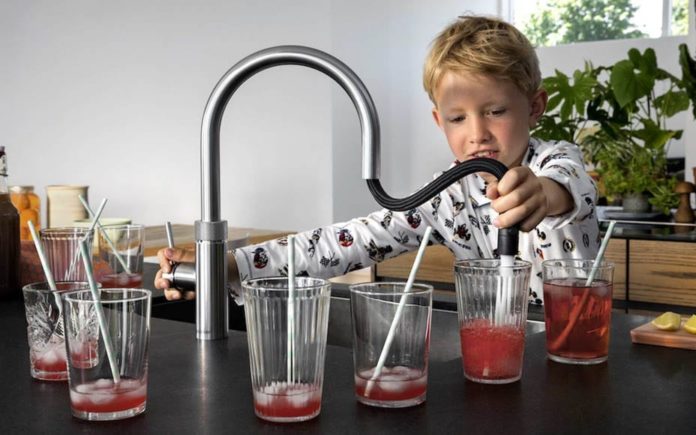 Watery Child Labour – Quooker Boiling-Water Tap and Child Labour – Advert for a Quooker boiling-water tap featuring a child in pyjamas using it was plainly the choice of a deranged marketing executive.