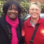 Racist councillor Margaret Burke with Diane Abbott MP