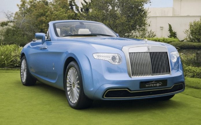 An Overhyped Roller – £1.917 million for 2008 Rolls-Royce ‘Hyperion’ Phantom 6.75-litre V12 drophead two-seater coupé through Alain Class Motors of Dubai – One-of-one 2008 Rolls-Royce ‘Hyperion’ Phantom drophead coupé by Pininfarina for sale for sum 51% lower than in 2009. It even has a compartment to hold rifles in front of its windscreen and comes with a one-of-one Girard-Perregaux wristwatch housed in its dashboard.