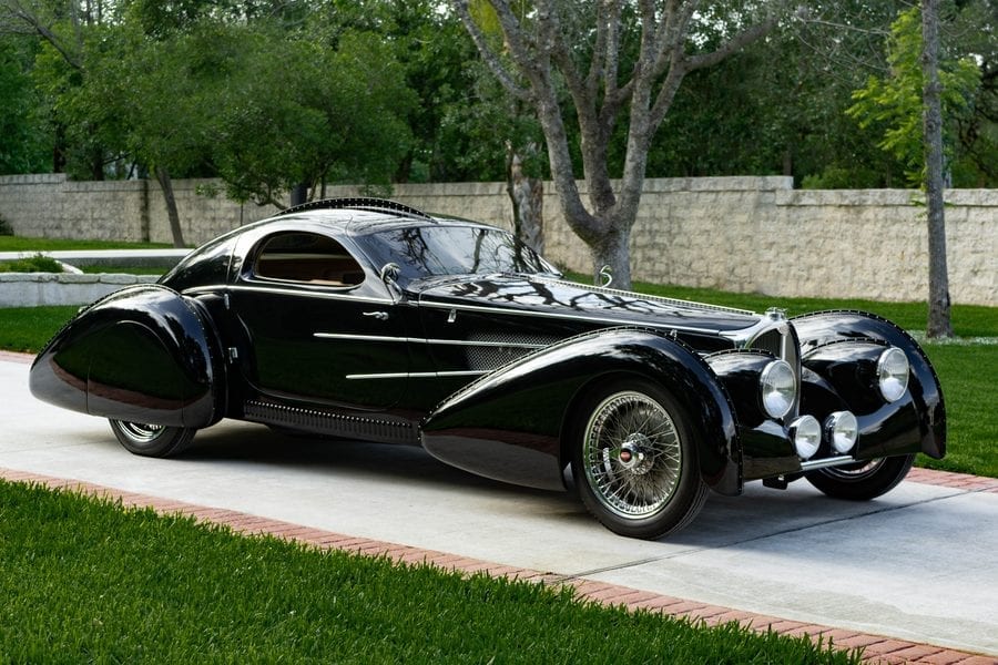 Beauty’s in the Eye of the Bargain Basement Bugatti – 2016 ‘Assembled Vehicle’ 1939 Delahaye USA Pacific by Terry Cook – Replica “homage to Jean Bugatti’s Type 57S Atlantic coupé” to be auctioned for a sum 100% lower than the missing most famous of the four originals is said to be worth – The vehicle will be sold as part of the RM Sotheby’s ‘Drive Into Summer’ online sale from 21st to 29th May. They have set an estimate of £124,000 to £165,000 ($150,000 to $200,000, €139,000 to €185,000 or درهم551,000 to درهم735,000)