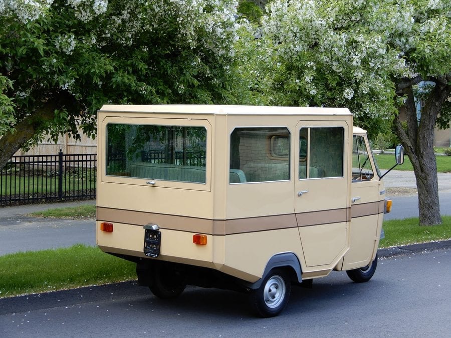 An Agusta Ape – £50k for Piaggio Ape used by Countess Francesca Agusta (1942 – 2001) – 1978 Piaggio Ape ‘limousine’ by Pavesi used by the controversial Countess Agusta – a very wealthy woman who either fell or was pushed to her death from her home above Portofino, Italy in 2001 – to be auctioned by RM Sotheby’s as part of their ‘Driving Into Summer’ 21st to 29th May 2020 auction with an estimate of £37,000 to £49,000 ($45,000 to $60,000, €42,000 to €55,000 or درهم165,000 to درهم220,000).