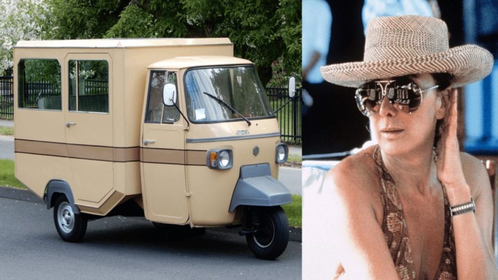 An Agusta Ape – £50k for Piaggio Ape used by Countess Francesca Agusta (1942 – 2001) – 1978 Piaggio Ape ‘limousine’ by Pavesi used by the controversial Countess Agusta – a very wealthy woman who either fell or was pushed to her death from her home above Portofino, Italy in 2001 – to be auctioned by RM Sotheby’s as part of their ‘Driving Into Summer’ 21st to 29th May 2020 auction with an estimate of £37,000 to £49,000 ($45,000 to $60,000, €42,000 to €55,000 or درهم165,000 to درهم220,000).