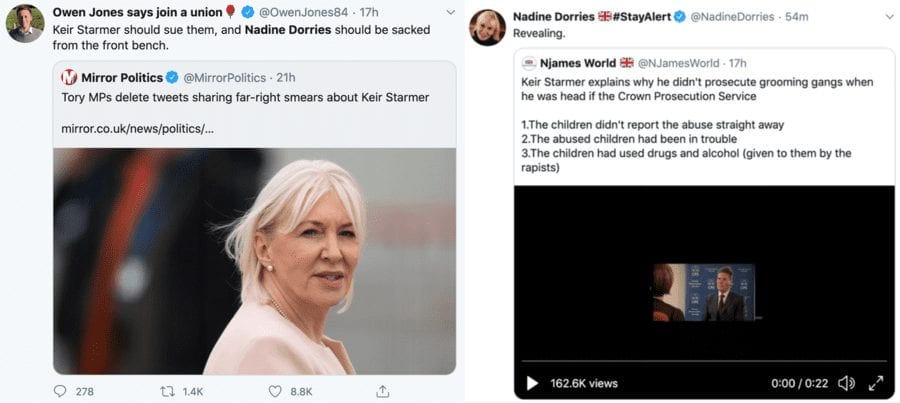 Wally of the Week –Tory twerp and Twitter twaddler ‘Mad Nad’ Nadine Dorries MP deserves to be sacked (if she doesn’t first resign) after disgracefully smearing Labour leader Sir Keir Starmer on social media.