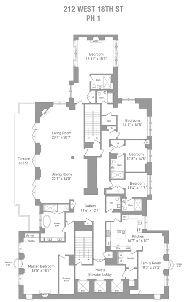 A Priced Down Penthouse – £14m for NYC penthouse sold for £41m in 2014 – After a New York penthouse goes into contract for a sum 64% lower than it sold for in 2014, the building’s board go crackers – £14.78 million for Penthouse One, Walker Tower, 212 West 18th Street, Chelsea, New York through Shaun Osher of Core NYC angers building’s board.