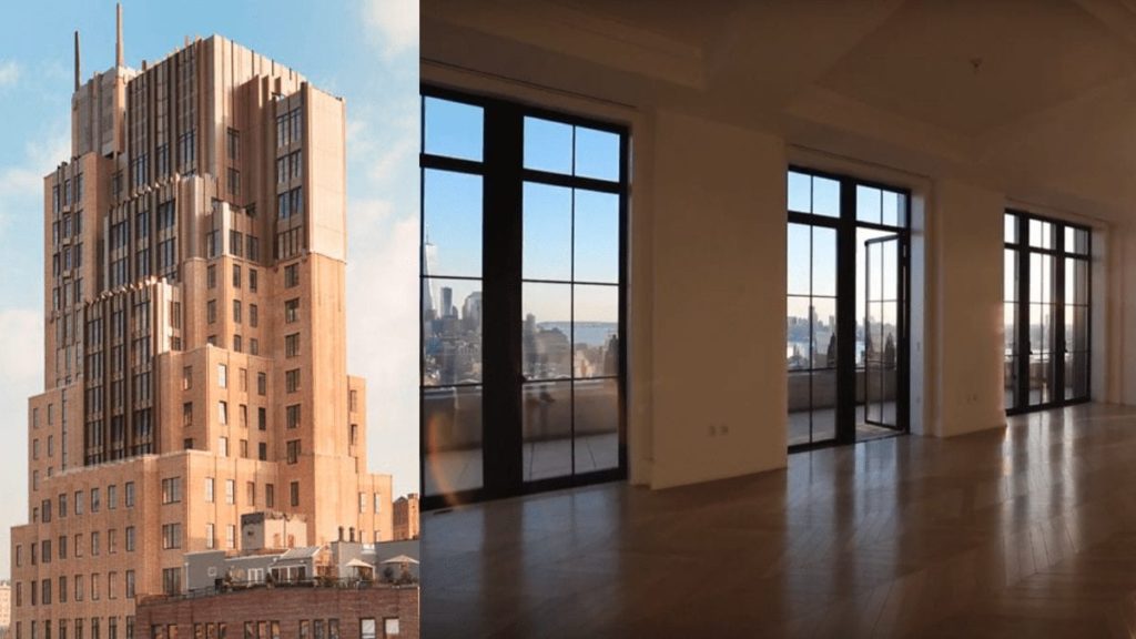 A Priced Down Penthouse – £14m for NYC penthouse sold for £41m in 2014 – After a New York penthouse goes into contract for a sum 64% lower than it sold for in 2014, the building’s board go crackers – £14.78 million for Penthouse One, Walker Tower, 212 West 18th Street, Chelsea, New York through Shaun Osher of Core NYC angers building’s board.