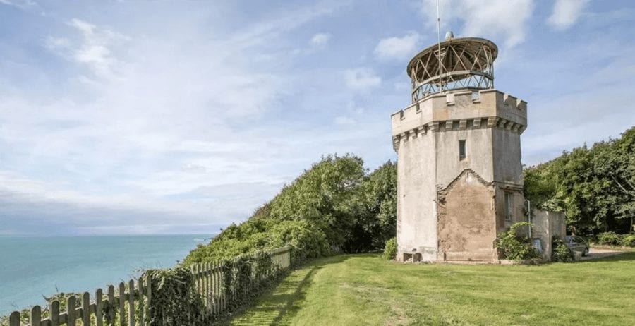 Back on The Front – £5 million for The Cliff House, The South Foreland Estate, The Front, St Margaret’s Bay, Dover, Kent, CT15 6HP, United Kingdom through estate agents Knight Frank – Coastal ‘estate’ with its own lighthouse perched on the White Cliffs of Dover for sale; it was used in scenes featuring Oliver Reed in ‘The Shuttered Room.’