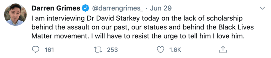 Wally of the Week – Darren Grimes interviews Dr David Starkey – As manipulated millennial Darren Grimes gets himself into yet another racism storm with the help of his beloved Dr David Starkey, one has to ask: “Who is this cretin’s puppet master?”