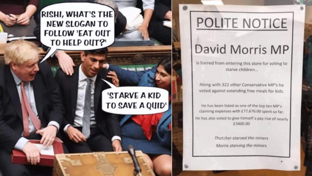 Starve a Kid to Save a Quid – Marcus Rashford/free school meals debacle slammed – ‘Starve a Kid to Save a Quid’ goes viral in the wake of the government’s disastrous attempt to starve poor school kids.