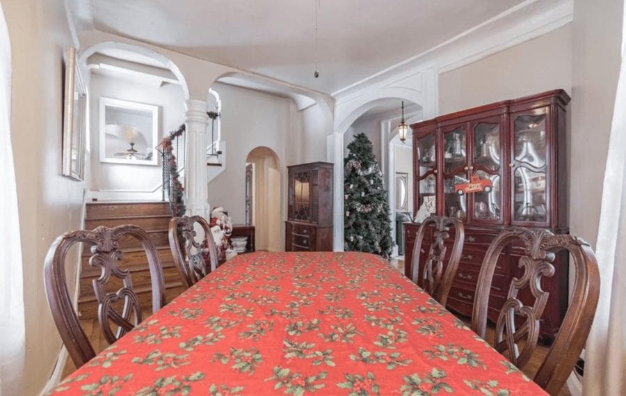 A Christmas Nightmare – 26 Cloverdale Avenue, Upper Darby, Delaware County, Pennsylvania, PA 19082, United States of America – Listed for sale for £221,000 ($300,000, €246,000 or درهم1.1 million), a sum 512% higher than the sale price twenty years prior, through Howard Hanna Real Estate Services in December 2020 – “Mini castle” in Pennsylvania goes on sale for 512% more than it sold for in 2000 in spite of its decoration being nightmare nasty.