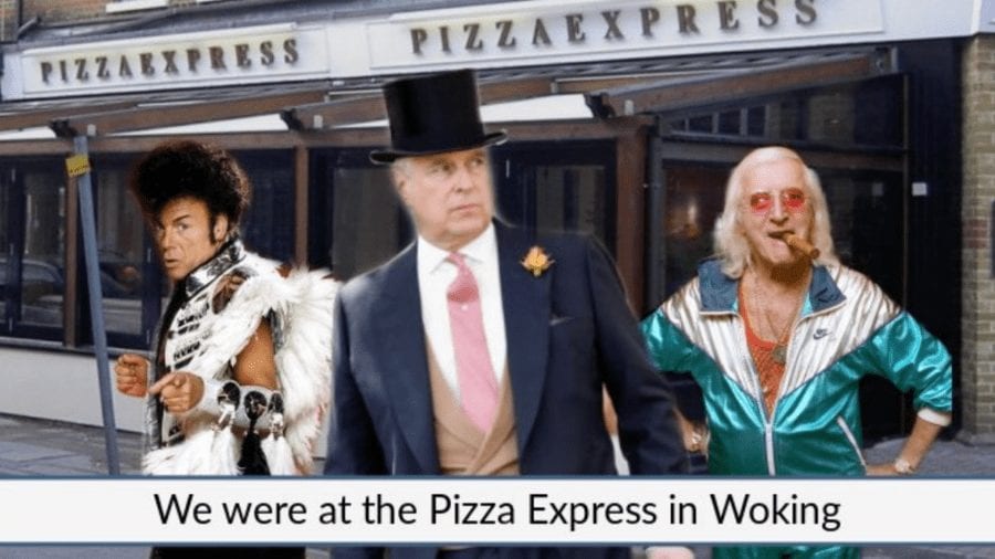 Dining With The Dorks – The House of York should just eat at home – Prince Andrew and his daughter’s dining habits – and the tall tales about did-he-or-didn’t-he go to Pizza Express (Woking branch) – get this dork-like pair into hot water yet again.