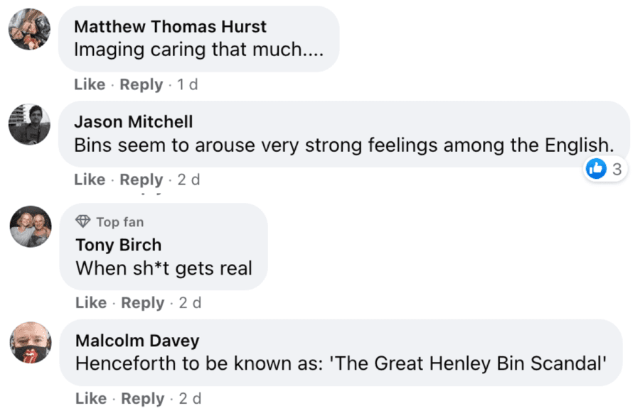 Put a Bloody Bin in it! Chaos in Henley-on-Thames over bins – “Waste expert” Henley-on-Thames deputy mayor councillor David Eggleton resigns over ding-dong over a decision about 22 new ‘heritage’ bins; two of the bins are remarkably solar powered and in total are set to cost a staggering £19,000.