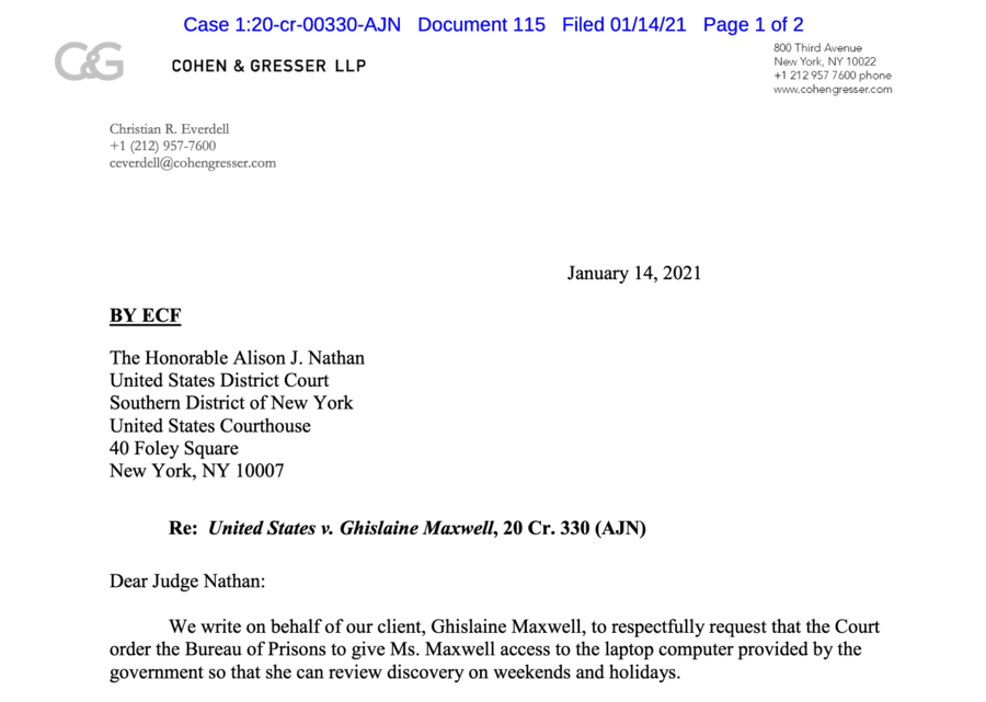 MacBook Maxwell – Ghislaine Maxwell demands laptop 7 days per week – Ghislaine Maxwell’s lawyers demand she gets access to a laptop seven days per week; one can assume she’ll expect a ritzy MacBook Pro.