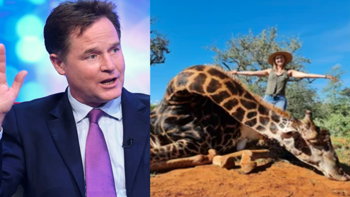 A Call To Nick Clegg 2021 – Ban giraffe slayer Merelize van der Merwe from Facebook – Matthew Steeples calls on Nick Clegg to listen to the 36,500 people who’ve signed our Change.org petition seeking giraffe slayer Merelize van der Merwe being banned from Facebook and bear slaying barbarian Larysa Switlyk from Instagram