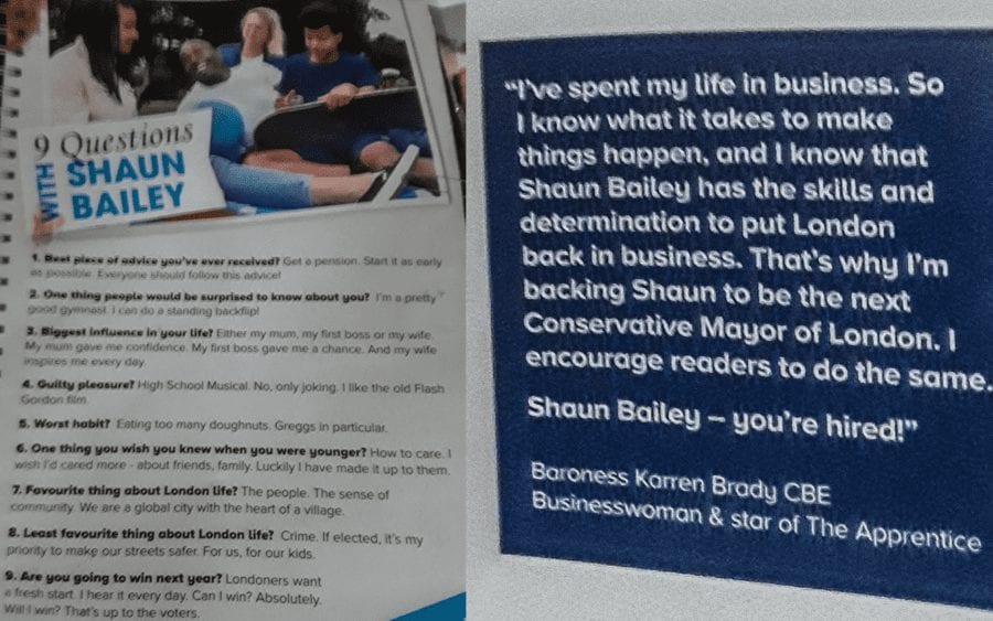 Bombed Out Bungling Bailey 2021 – Shaun Bailey slammed again – Wannabe Mayor of London Shaun Bailey’s deceptive ‘London Life’ called out for exactly what it is by ‘This Is North Kensington’ – “An election leaflet disguised as a magazine” (featuring ‘Poundland muckspreader’ Karren Brady).