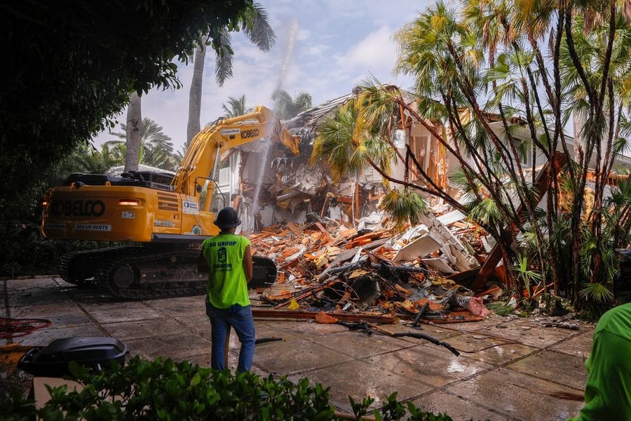 Epstein Gets The Wrecking Ball – £13m Jeffrey Epstein crib demolished – Wrecking ball sent in to destroy Prince Andrew’s paedo bestie Jeffrey Epstein’s £13.2 million Palm Beach mucky mansion at 358 El Brillo Way, Palm Beach, Florida, FL 33480, United States of America – Purchased by Miami developer Todd Michael Glaser.