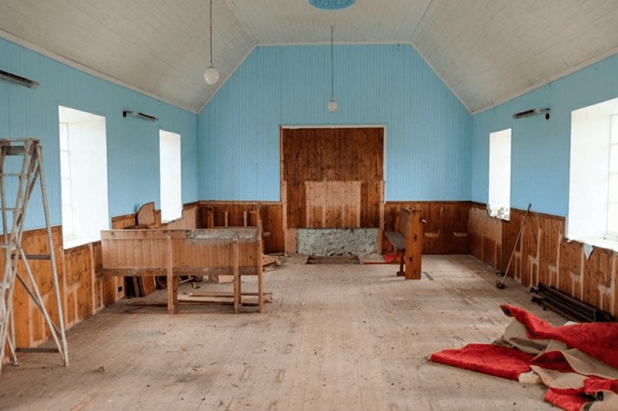 Earn From The Lord – £34k for church hall that could earn £300 per night – Former church hall on the Isle of Lewis to be sold for just £34,000 in spite of the fact that it could earn the buyer £300 per night – Lionel Mission Hall, Lionel, Barvas, Isle of Lewis, Scotland, HS2 0XD, United Kingdom to be sold by Future Property Auctions on 7th May 2021.