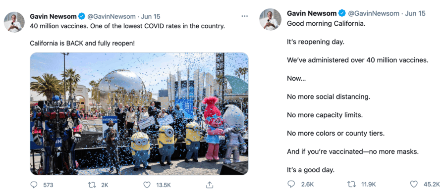 Gavin Newsom tweet