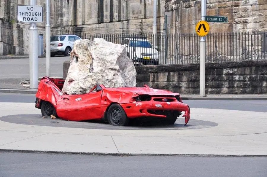 Stoned car roundabout