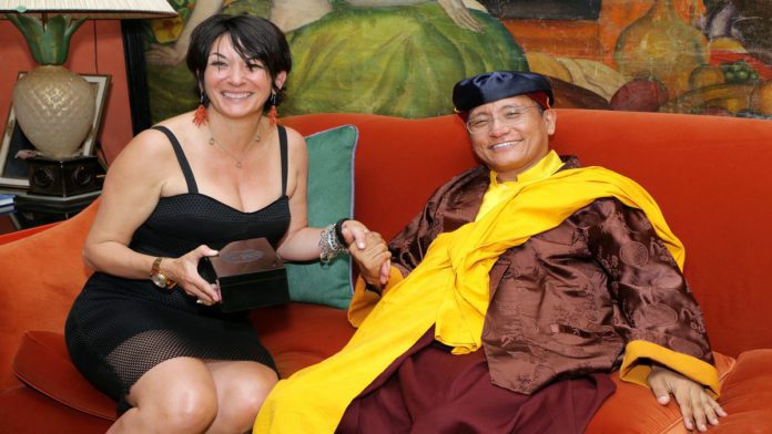 Give Up - Ghislaine Maxwell with his holiness the Gyalwang Drukpa