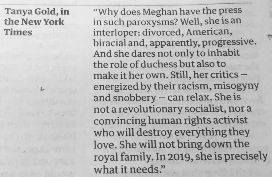 Tanya Gold on Meghan Markle