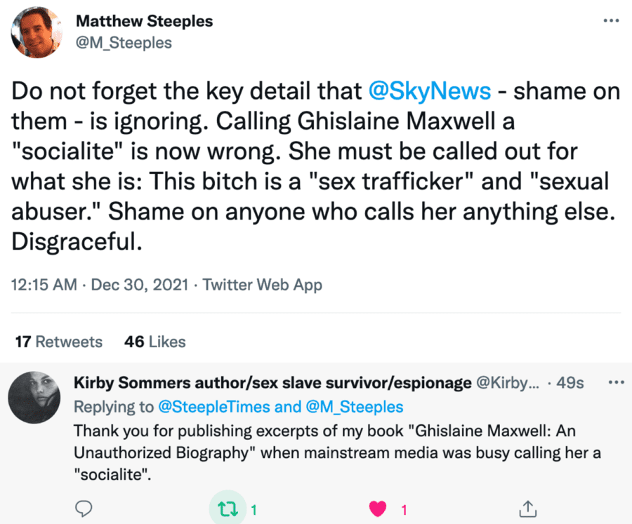 2 Matthew Steeples Sky News Socialite Sex Trafficker Ghislaine Maxwell