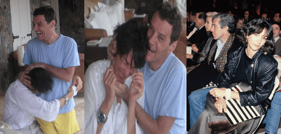 Jean-Luc Brunel and Jeffrey Epstein with Ghislaine Maxwell