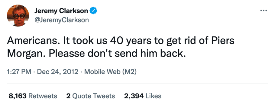 Jeremy Clarkson tweet