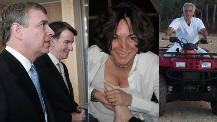 Peter Mandelson Jeffrey Epstein Ghislaine Maxwell Prince Andrew