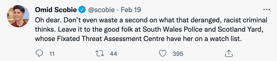 Omid Scobie tweet about Sadie Quinlan