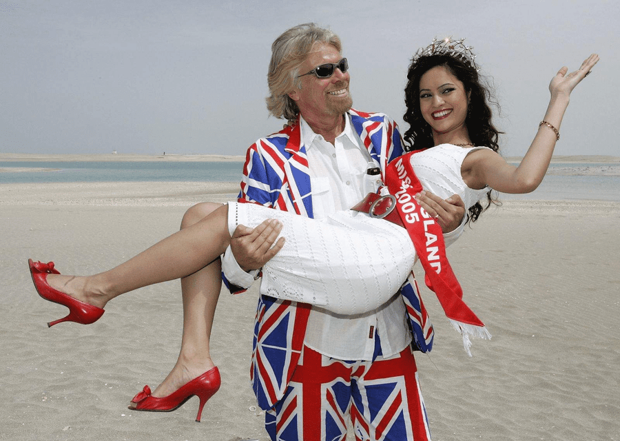 Sir Richard Branson grabbing