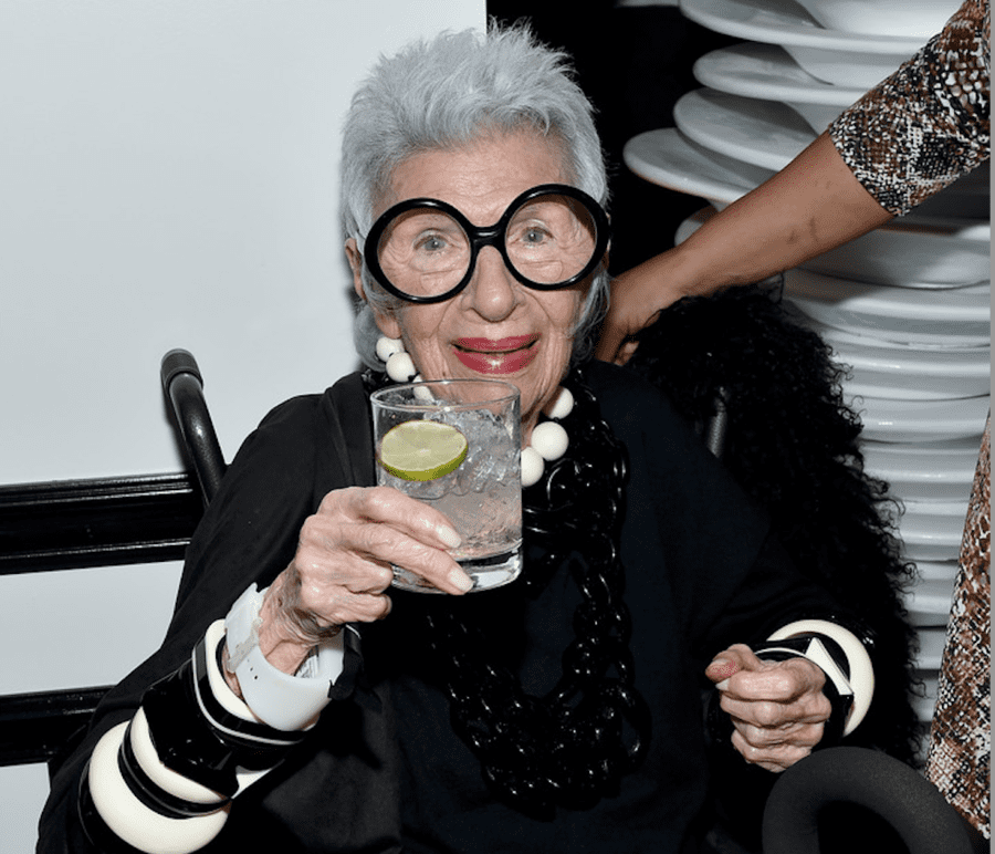 Iris Apgel drinking