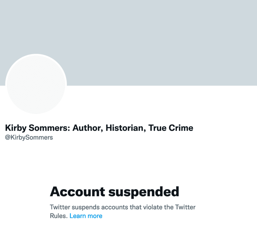 Kirby Sommers Twitter suspension