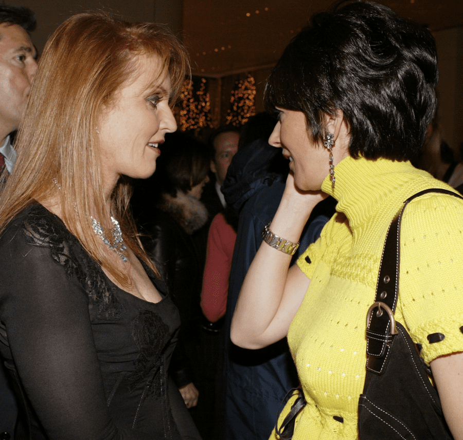 Sarah, Duchess of York with her paedophile pal Ghislaine Maxwell.