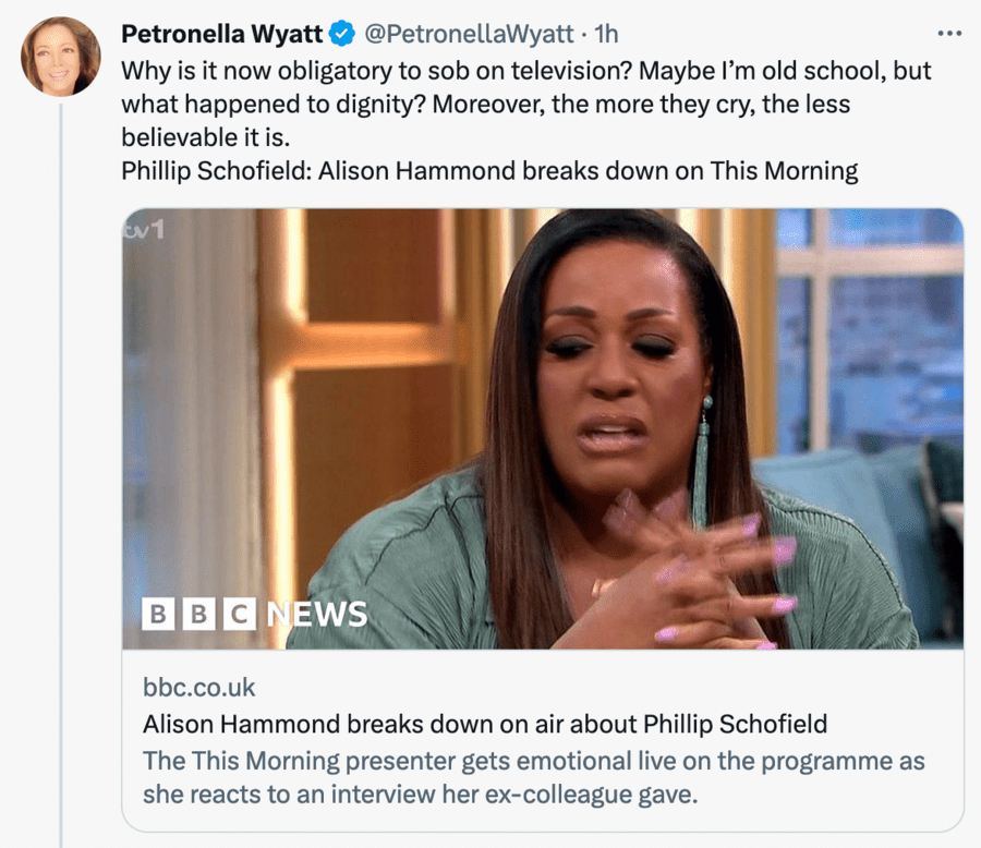 Petronella Wyatt Phillip Schofield tweet