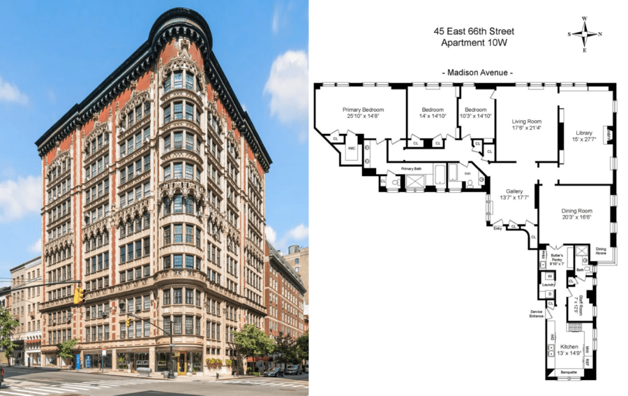 Rudy Giuliani apartment floor plan exterior 10W 45 East 66th Street New York