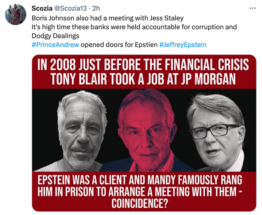 Lord Mandelson has long been known to have had associations with Jeffrey Epstein’s cronies and most notable amongst them has to be Jes Staley, the now disgraced former JP Morgan and Barclays head honcho. Would these chums thus find themselves invited for Ferrero Roche nights at the British ambassador’s residence in Washington?