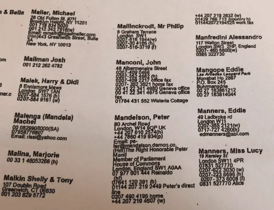 As many have said of entries in the address book often misattributed to Jeffrey Epstein, which most instead believe is primarily the contacts of mucky madam Ghislaine Maxwell, The Right Honourable The Lord Mandelson PC is someone who was closer to the deviant duo than most. With TEN phone numbers for him and his partner since 1998, Reinaldo Avila da Silva, this is someone who the pugnacious pair clearly had regular contact with.